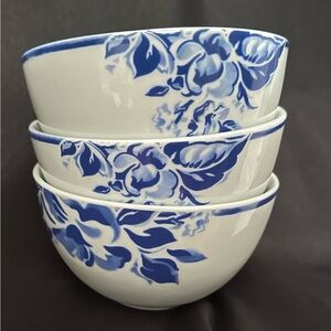Floral Blue and White Bowls